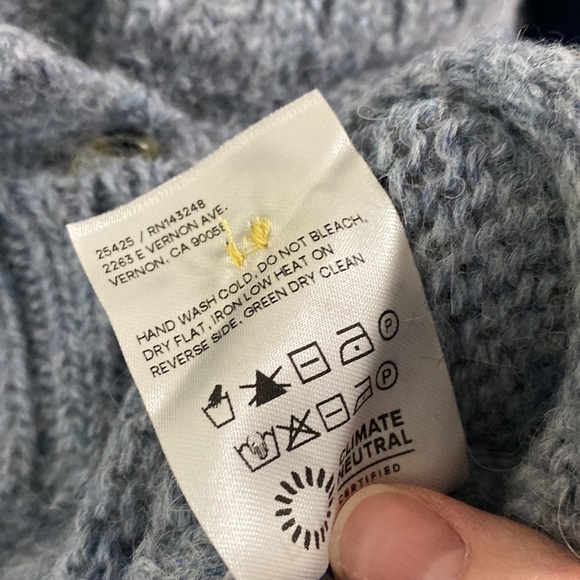 Reformation Belvedere baby alpaca oversized Henley sweater in blue size S - Picture 11 of 15